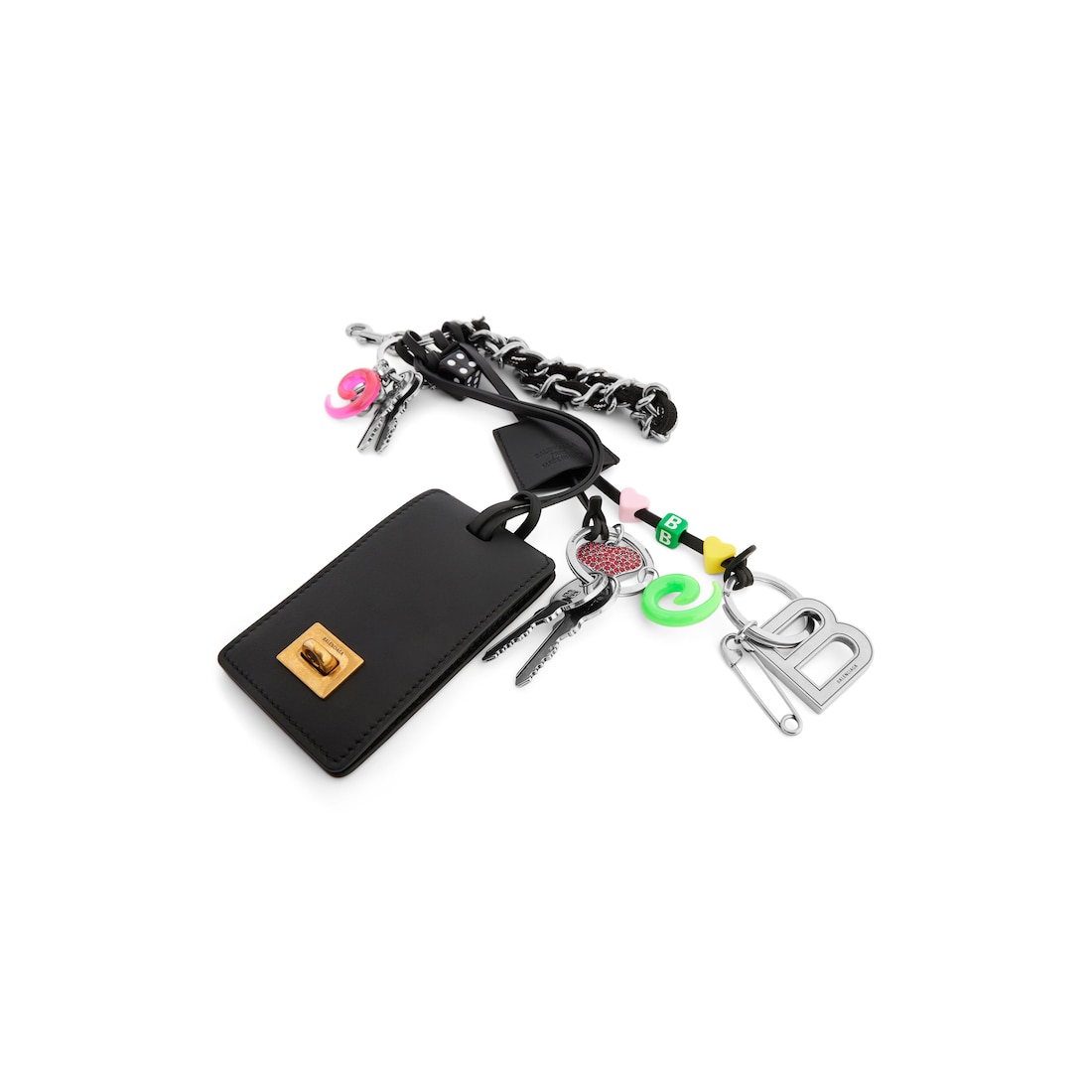 Balenciaga Llavero Rodeo Etiqueta Con Charms para Mujer en Negro/blanco 2025