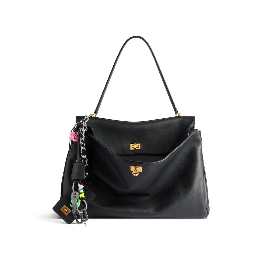Balenciaga Llavero Rodeo Etiqueta Con Charms para Mujer en Negro/blanco 2025