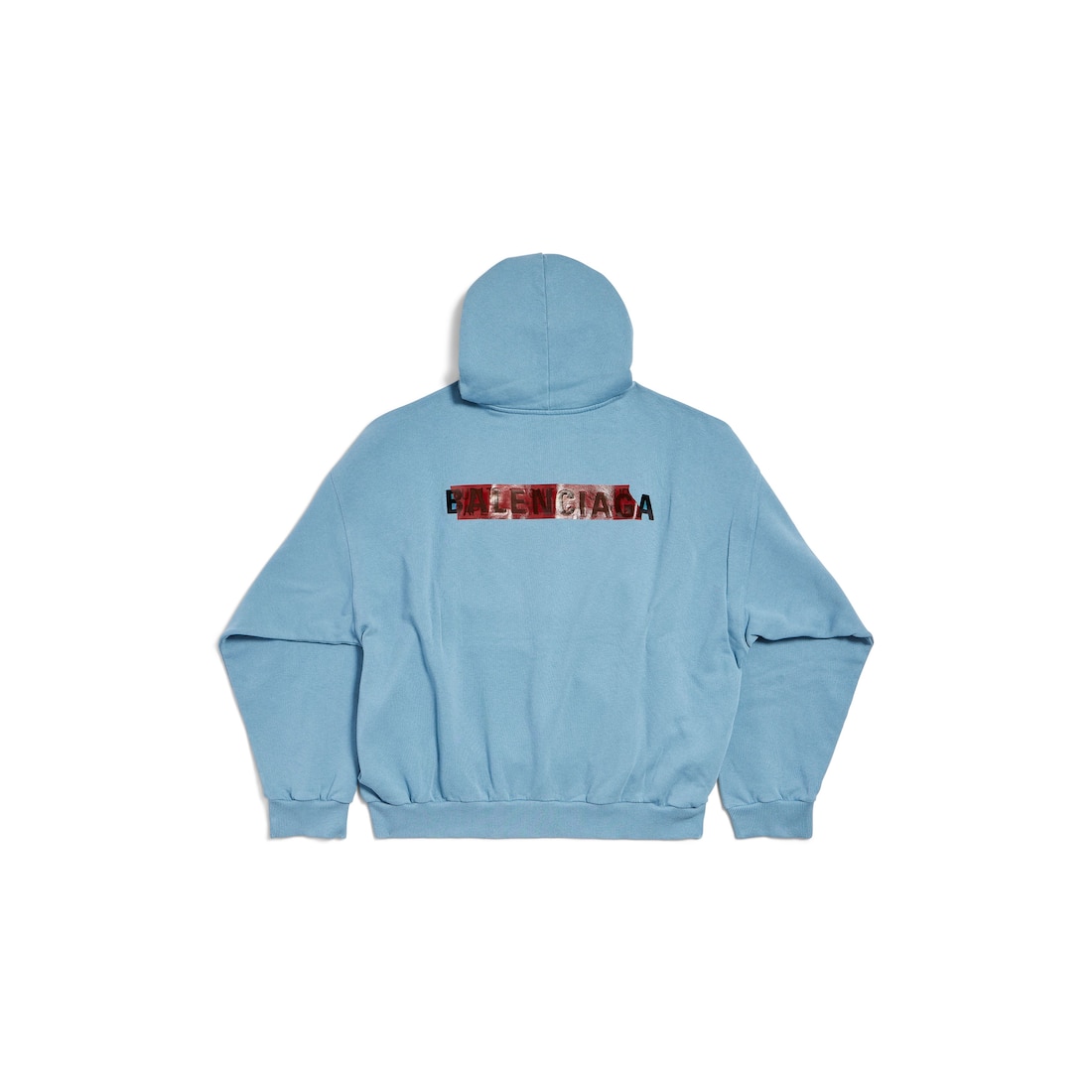 Balenciaga Hoodie Taped Balenciaga Back Medium Fit para Hombre en Azul Grisáceo Últimos 2 días