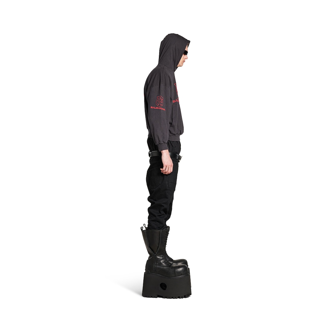 Balenciaga Hoodie Forrada Lion Club Regular Fit para Hombre en Negro/rojo Oferta especial de fábrica