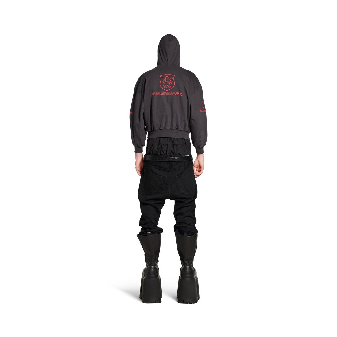 Balenciaga Hoodie Forrada Lion Club Regular Fit para Hombre en Negro/rojo Oferta especial de fábrica