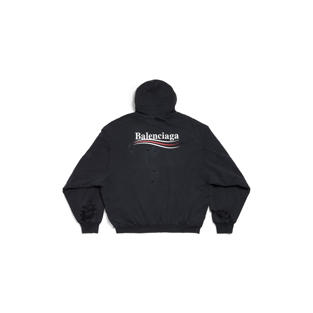 Balenciaga Hoodie Layered Political Campaign para Hombre en Negro Promoción trimestral