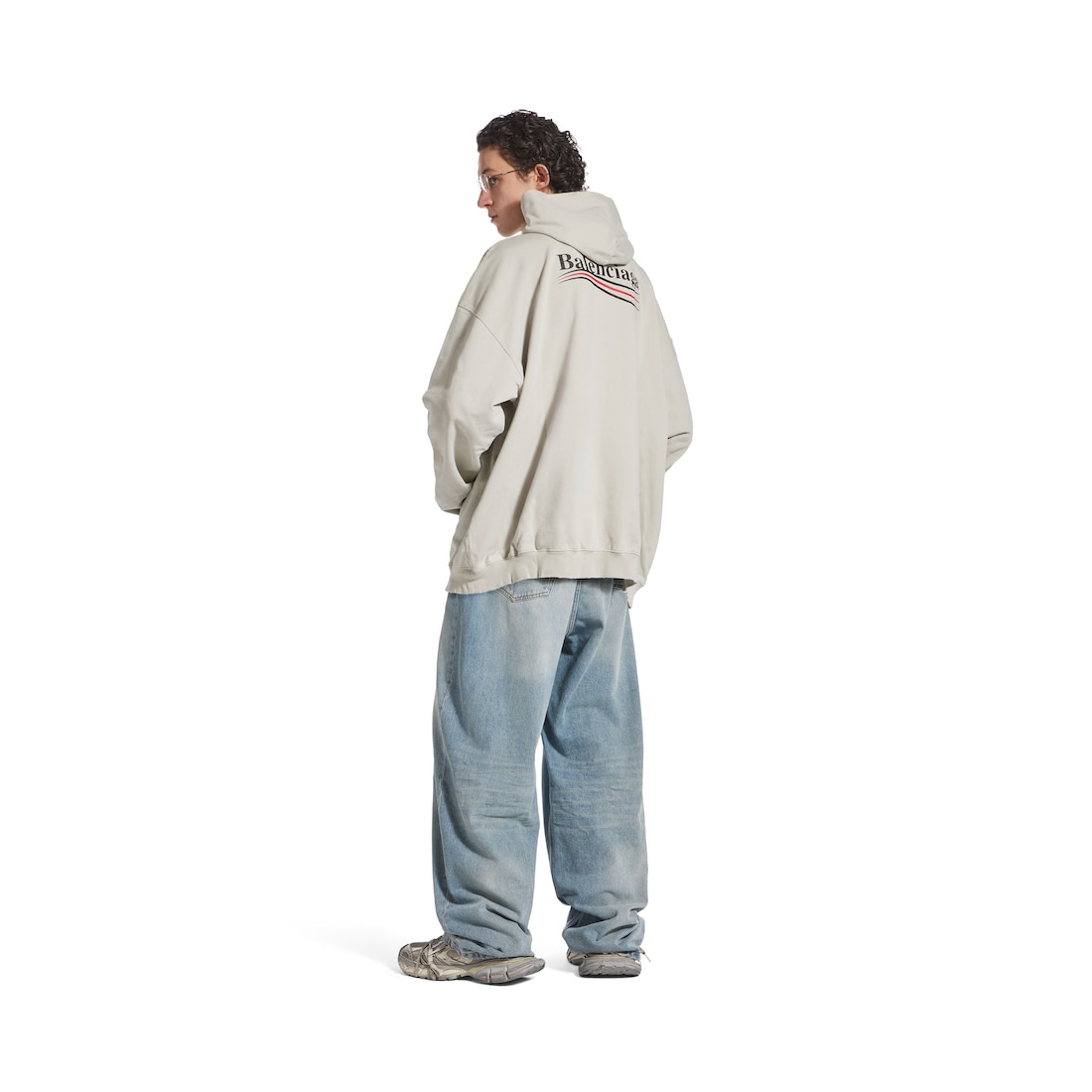 Balenciaga Hoodie Political Campaign Large Fit en Blanco Roto Grandes descuentos