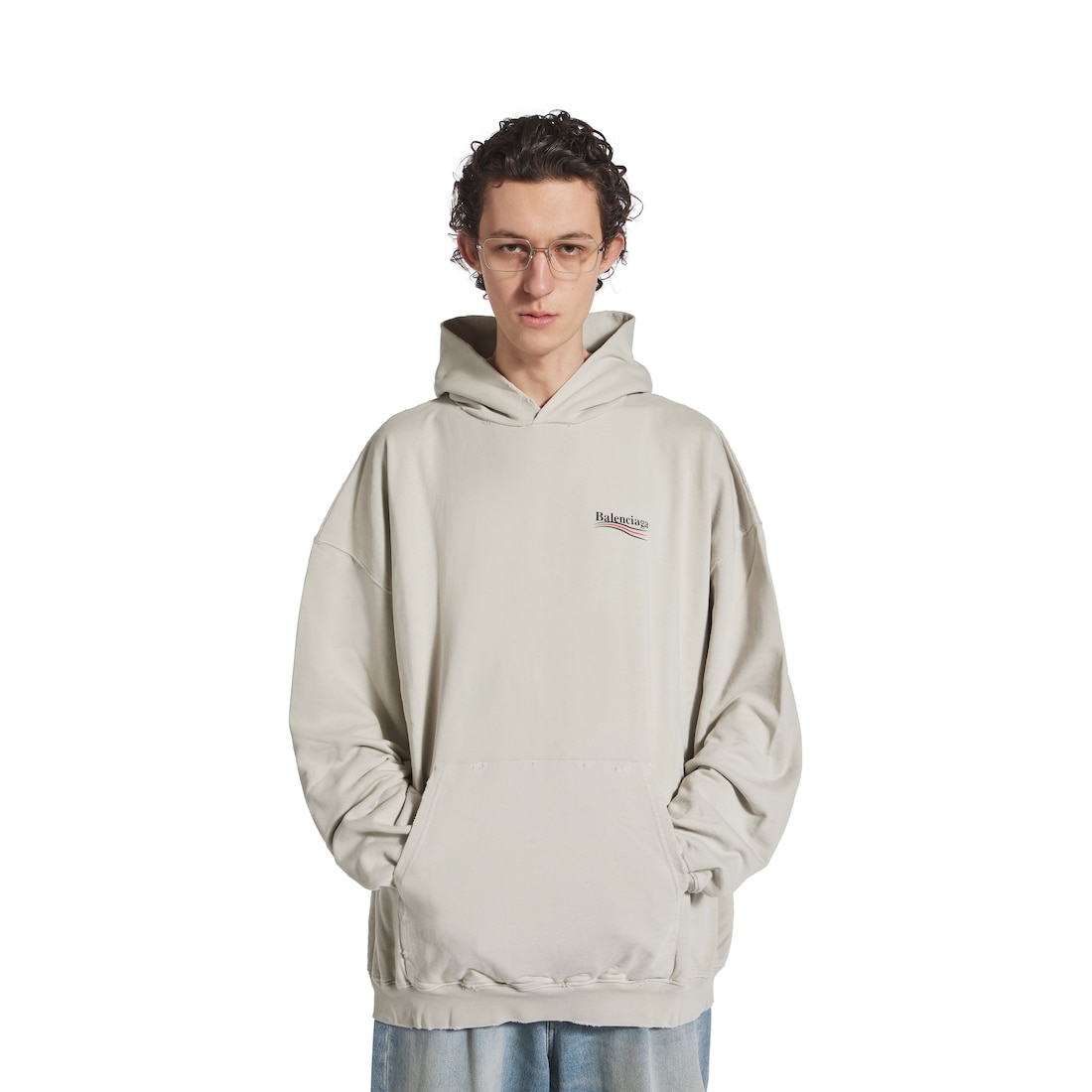 Balenciaga Hoodie Political Campaign Large Fit en Blanco Roto Grandes descuentos