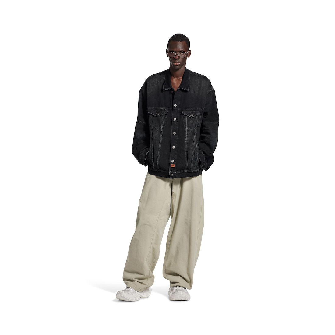 Balenciaga Chaqueta Oversized para Hombre en Azul Noche