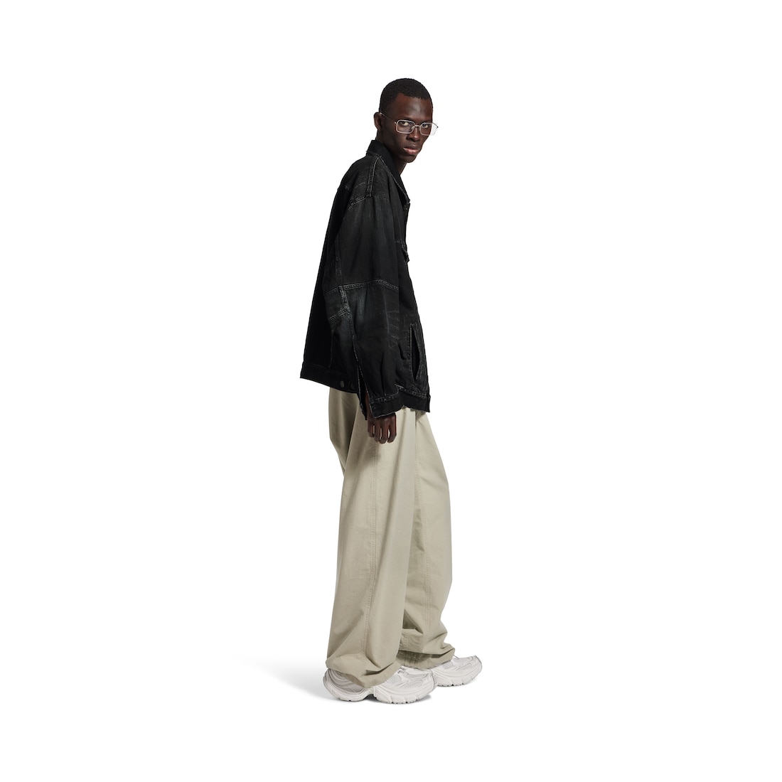Balenciaga Chaqueta Oversized para Hombre en Azul Noche Liquidación