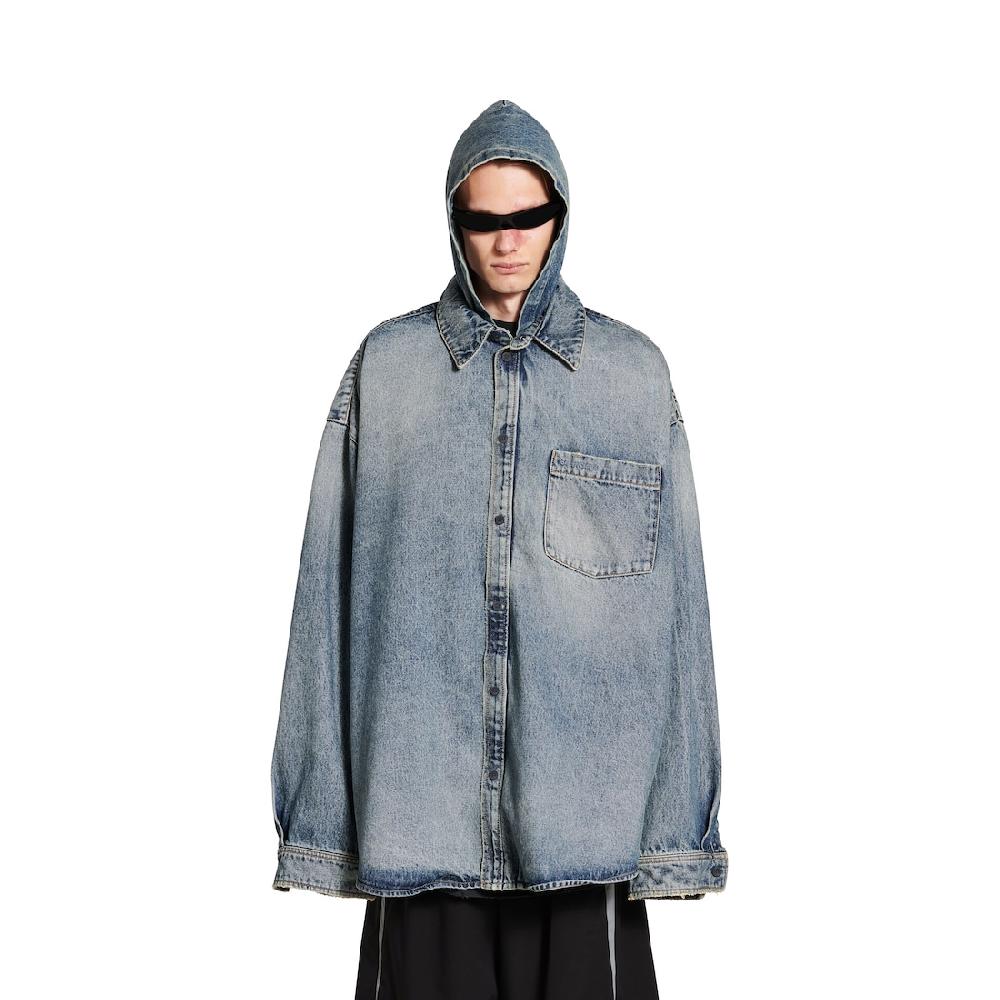 Balenciaga Parka Camisa para Hombre en Azul Precios de Black Friday