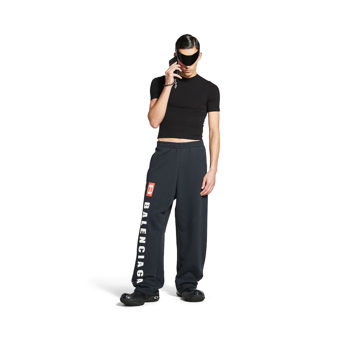 Balenciaga Pantalón De Chándal Baggy Unity Sport para Hombre en Negro Descolorido