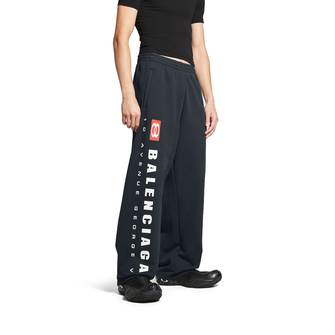 Balenciaga Pantalón De Chándal Baggy Unity Sport para Hombre en Negro Descolorido En oferta
