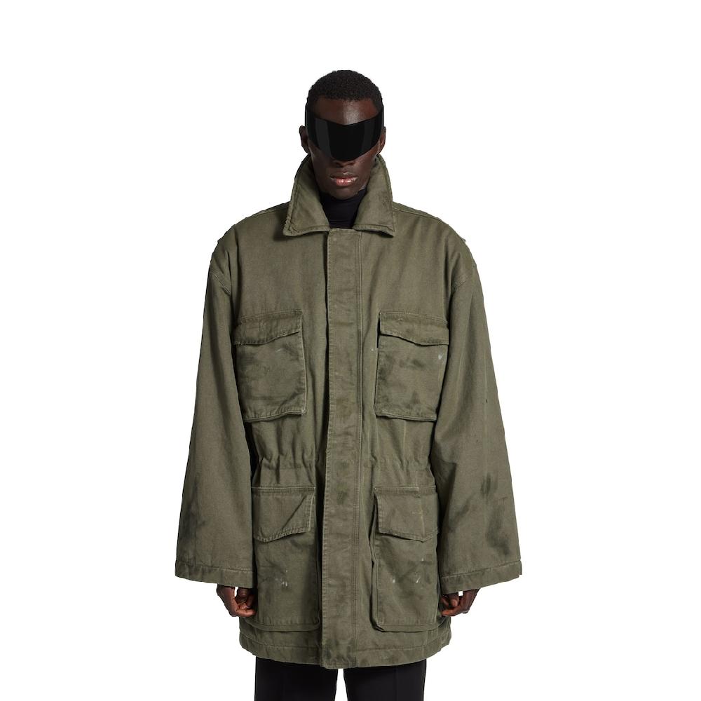 Balenciaga Parka Disproportionate para Hombre en Verde Precio ultrabajo