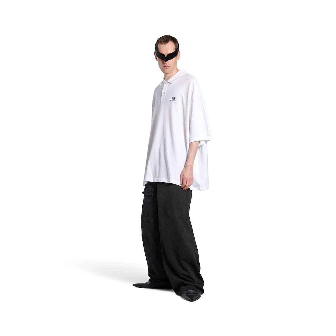 Balenciaga Polo Bb Classic Balenciaga Oversize para Hombre en Blanco