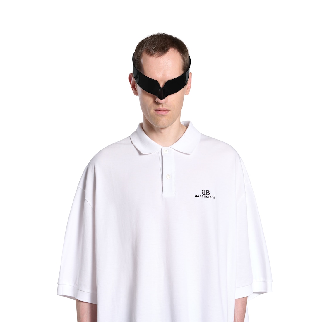 Balenciaga Polo Bb Classic Balenciaga Oversize para Hombre en Blanco Liquidación