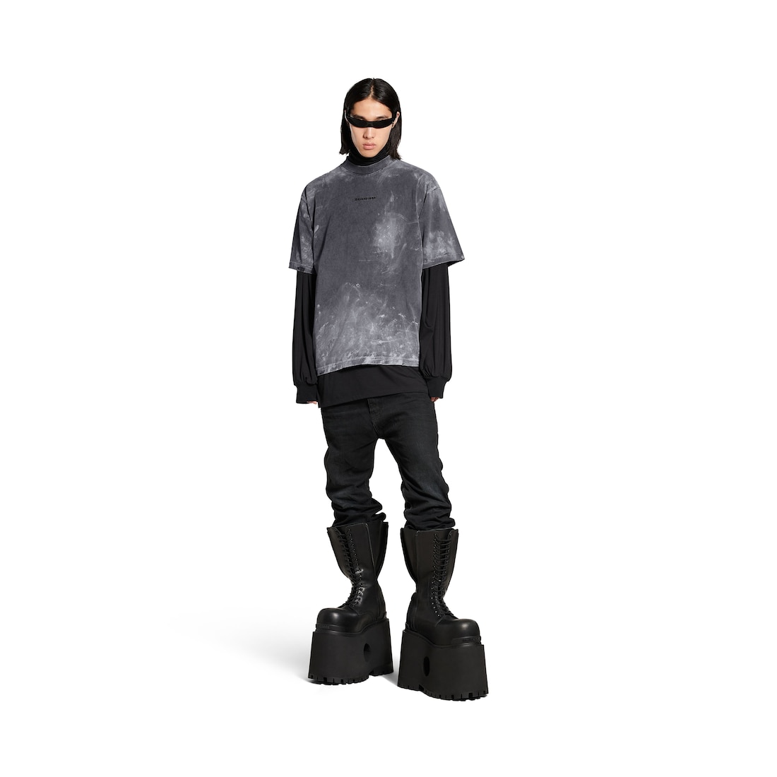 Balenciaga Camiseta Balenciaga Back Medium Fit para Hombre en Gris