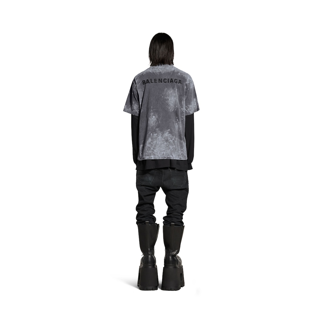 Balenciaga Camiseta Balenciaga Back Medium Fit para Hombre en Gris Últimos 3 días