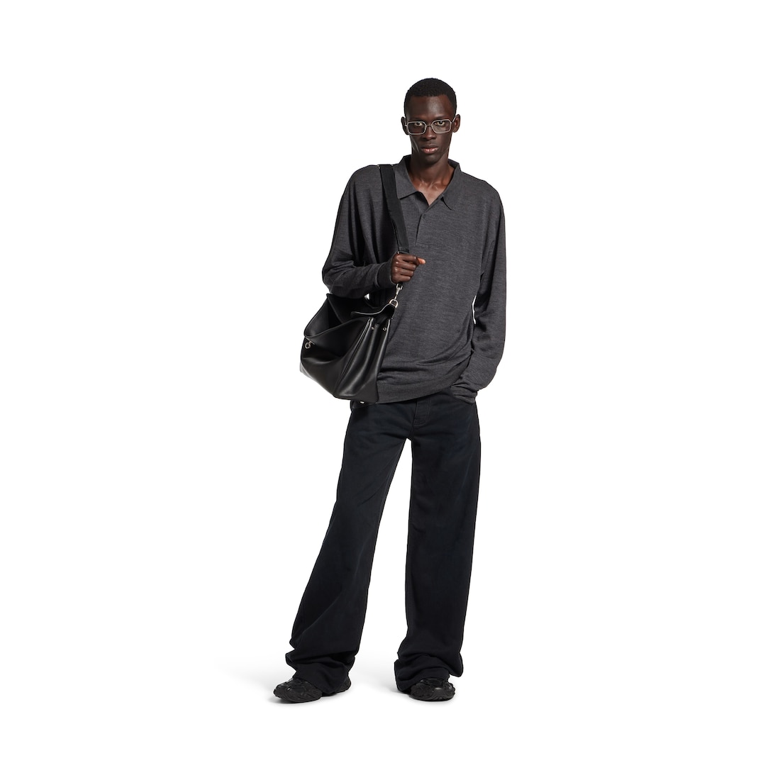 Balenciaga Polo De Punto para Hombre en Antracita
