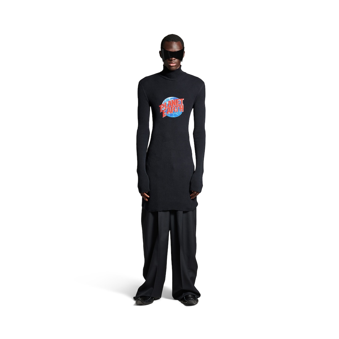 Balenciaga Cuello Cisne De Corte Largo Planet Earth para Hombre en Negro