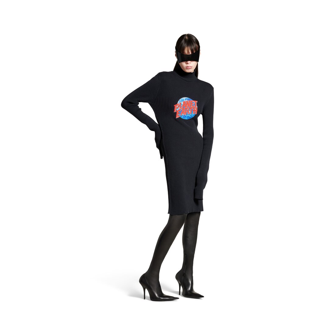 Balenciaga Cuello Cisne De Corte Largo Planet Earth para Hombre en Negro Oferta especial de fábrica