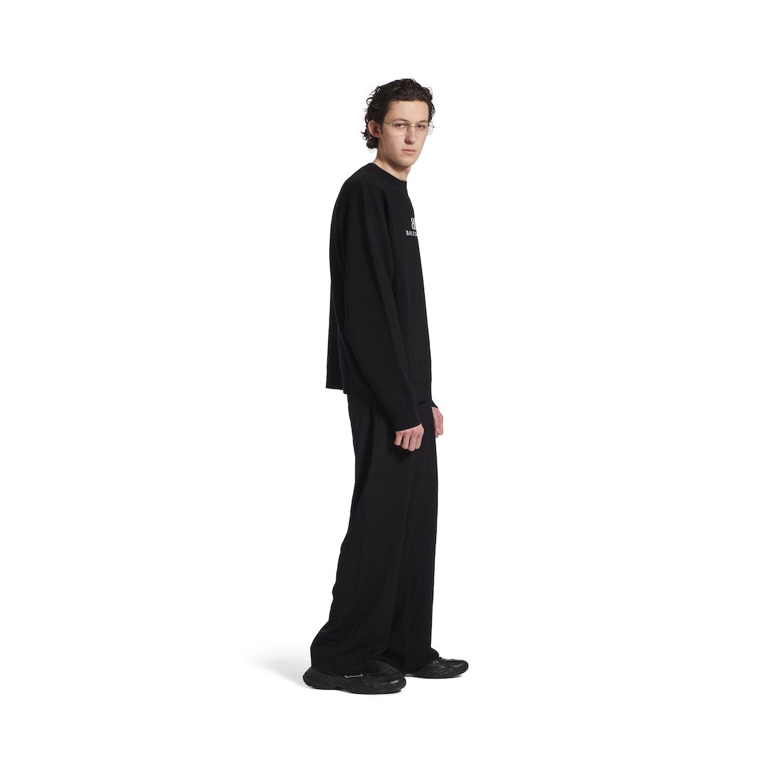 Balenciaga Jersey Con Cuello Redondo para Hombre en Negro/blanco Promoción trimestral