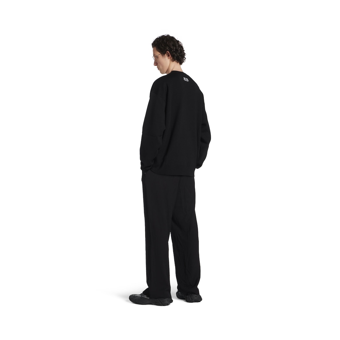 Balenciaga Jersey Con Cuello Redondo para Hombre en Negro/blanco Promoción trimestral