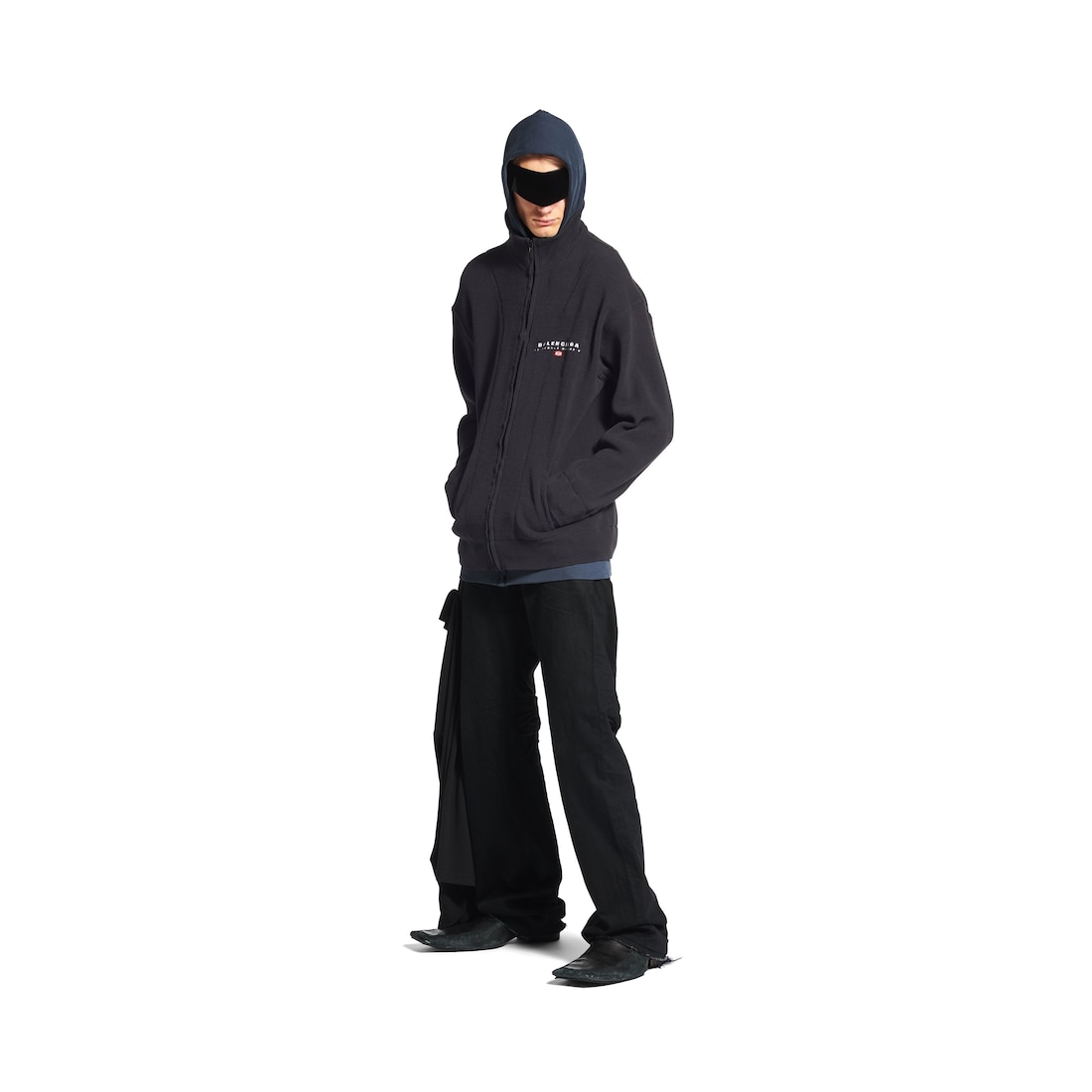Balenciaga Cárdigan Con Cremallera Hybrid para Hombre en Negro