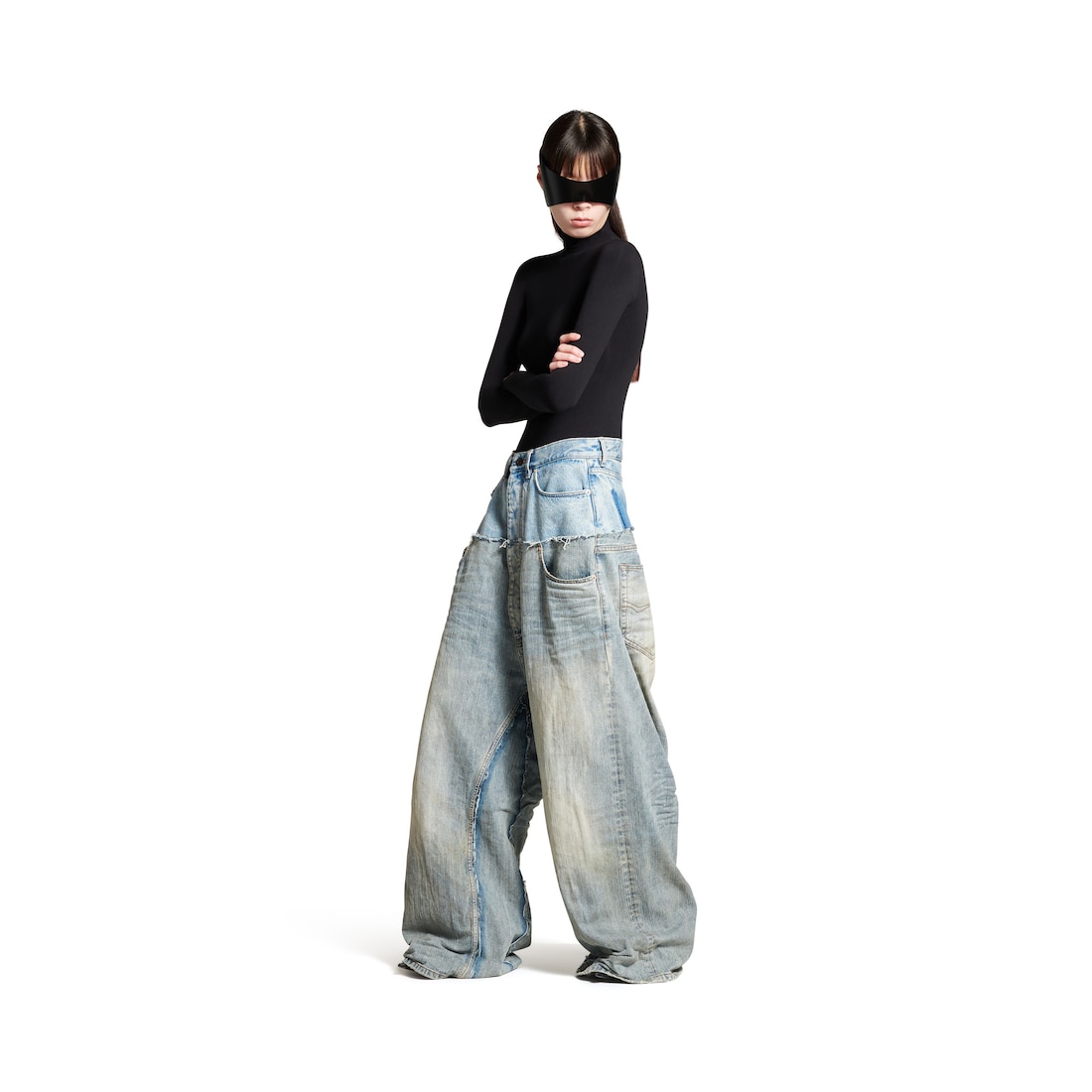 Balenciaga Pantalón Baggy Cut-up para Hombre en Azul Libre de impuestos