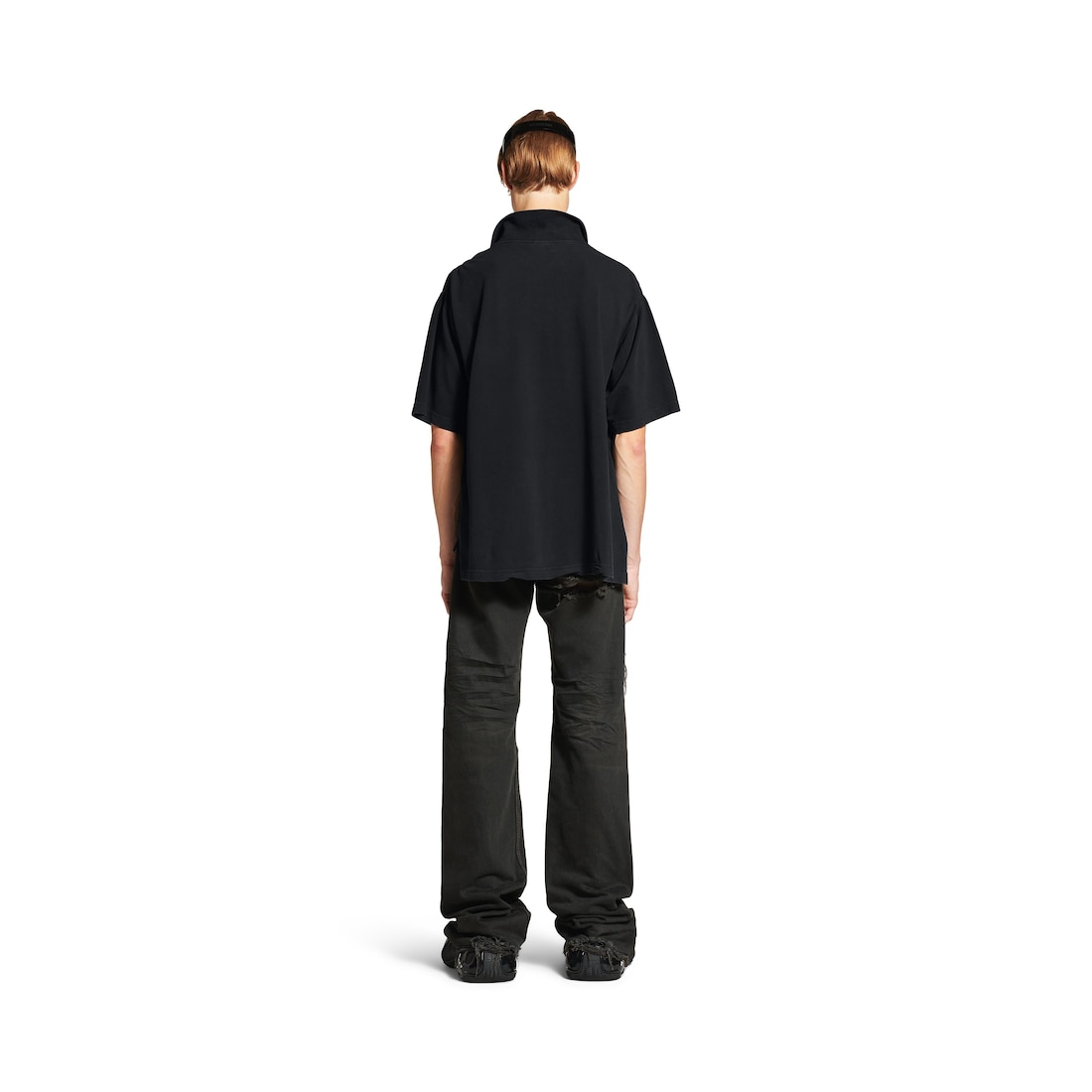 Balenciaga Polo De Manga Corta Regular Laurel Classic para Hombre en Negro Descolorido Última moda