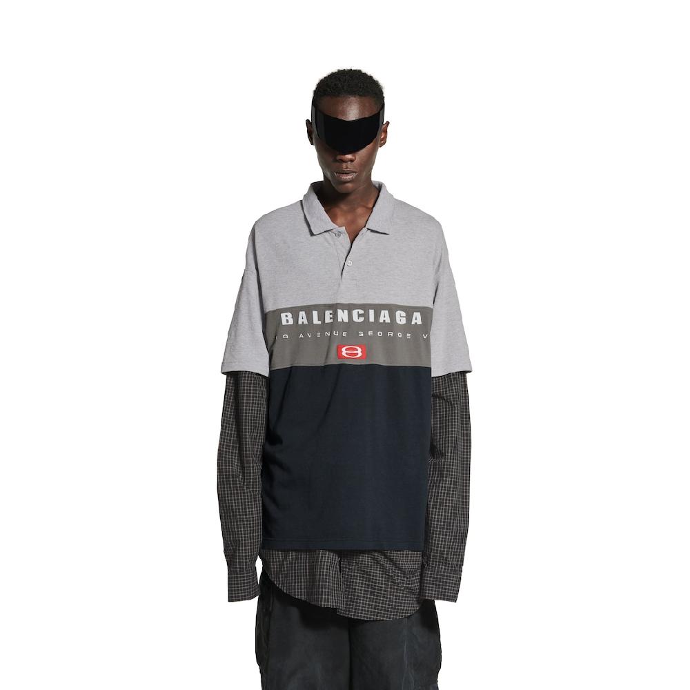 Balenciaga Polo Hybrid para Hombre en Gris Jaspeado Ofertas de temporada