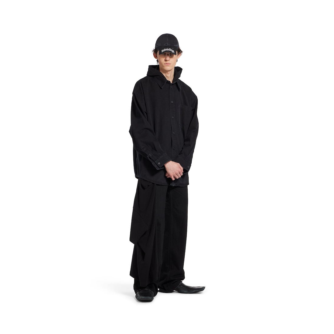 Balenciaga Parka Camisa para Hombre en Negro