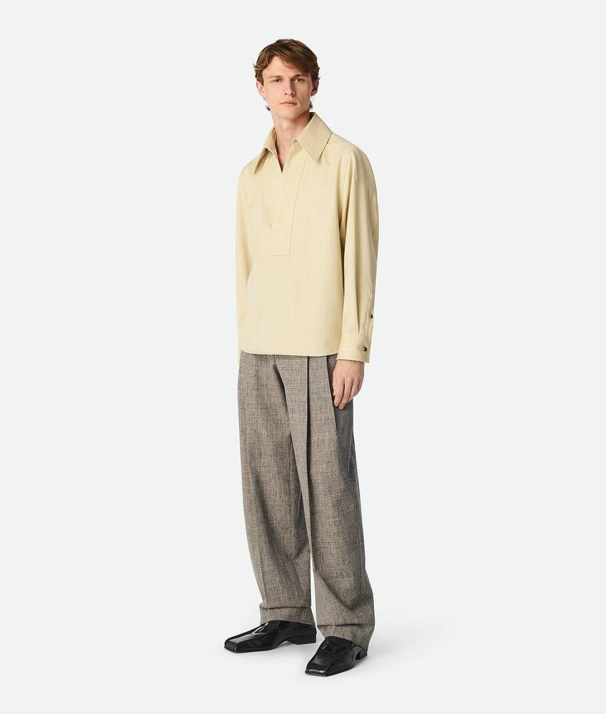 Bottega Veneta Camisa de lana con un discreto motivo chevron Tienda de fábrica