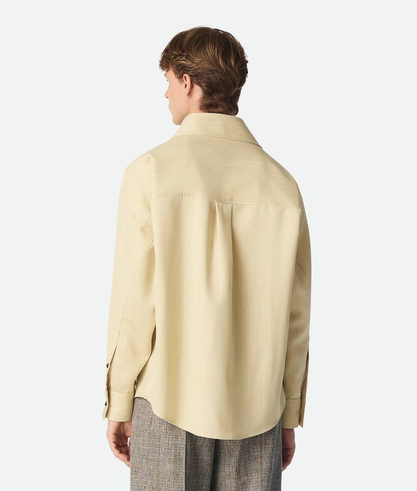 Bottega Veneta Camisa de lana con un discreto motivo chevron Tienda de fábrica