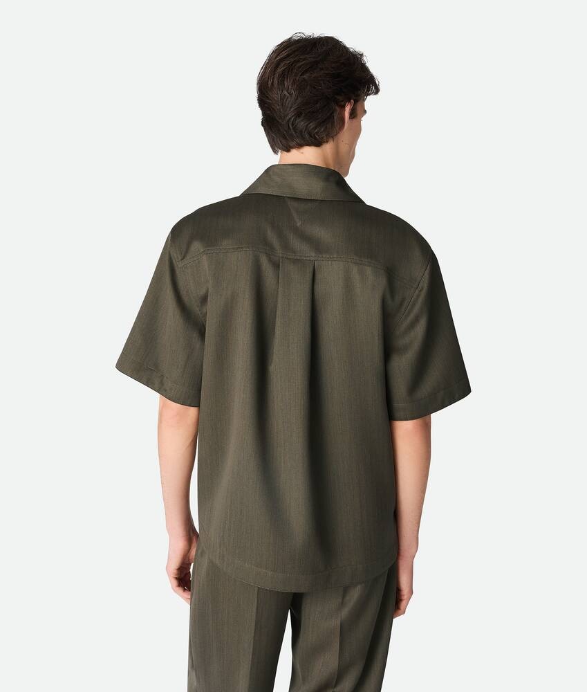 Bottega Veneta Camisa de lana con un discreto motivo chevron Limitado a 3 días