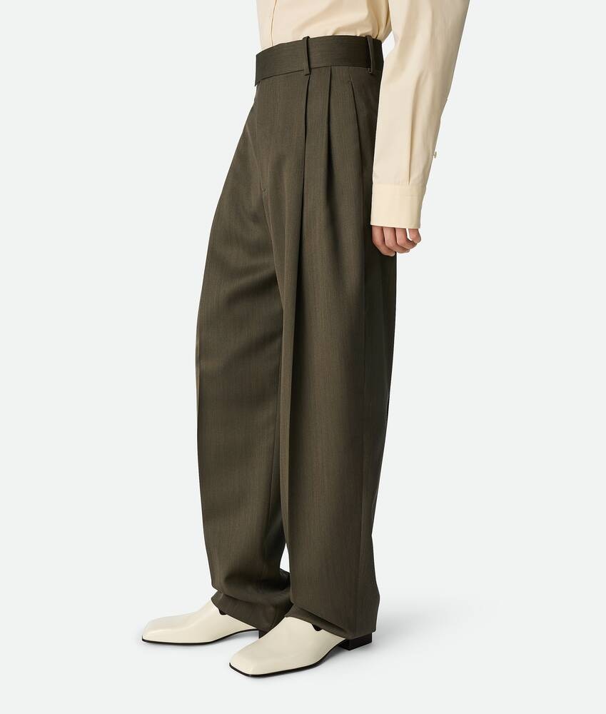 Bottega Veneta Pantalones rectos de lana con un discreto motivo chevron Ahorra y exporta