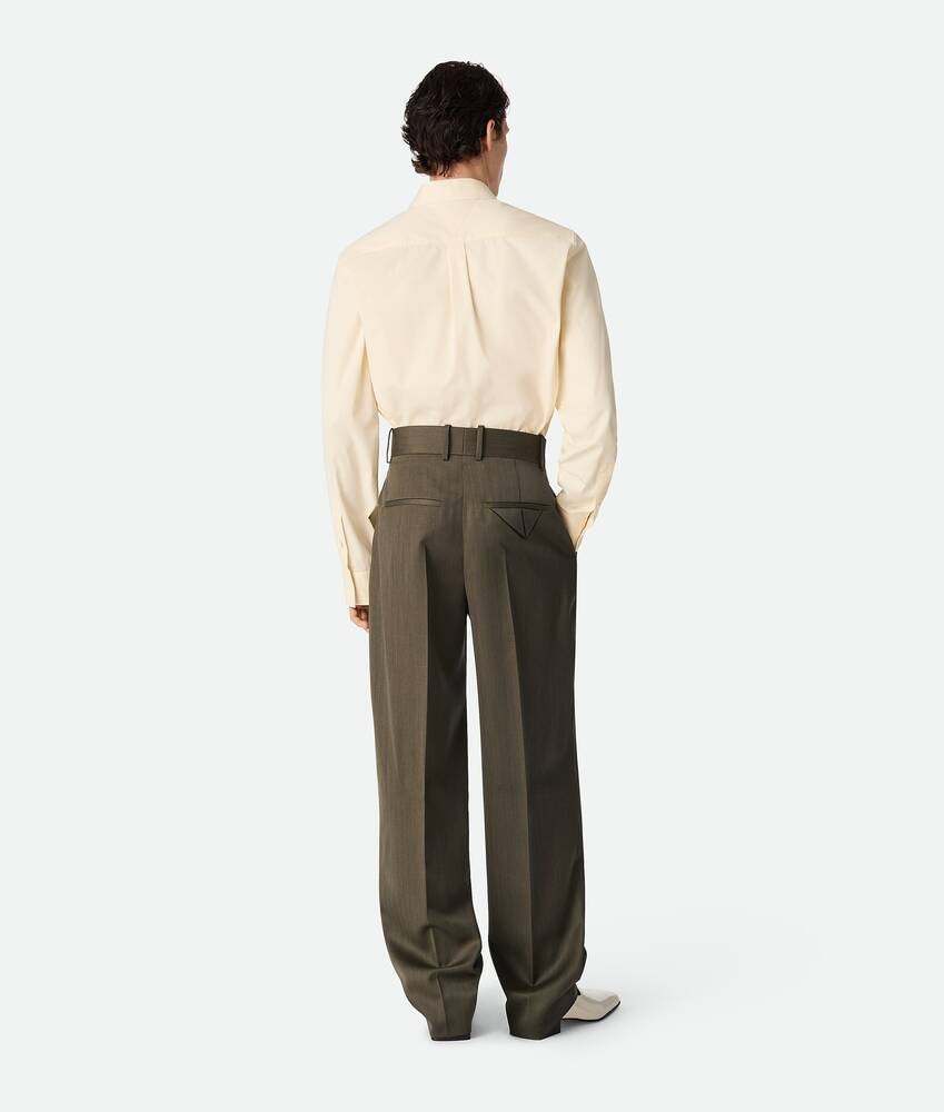 Bottega Veneta Pantalones rectos de lana con un discreto motivo chevron Ahorra y exporta