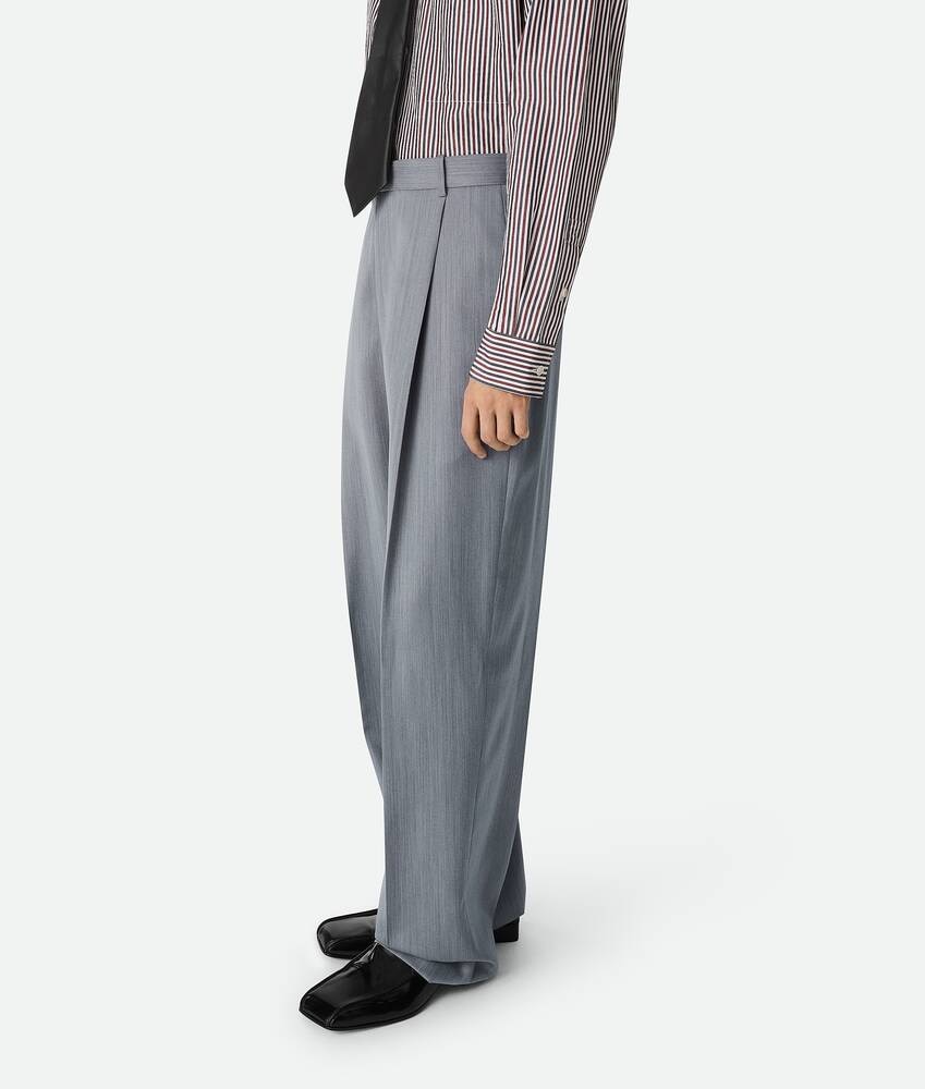 Bottega Veneta Pantalones Wide Leg de lana con un discreto motivo chevron En oferta