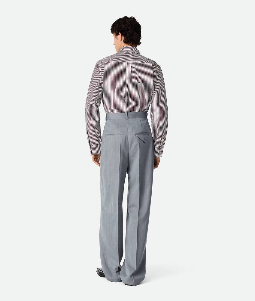 Bottega Veneta Pantalones Wide Leg de lana con un discreto motivo chevron En oferta
