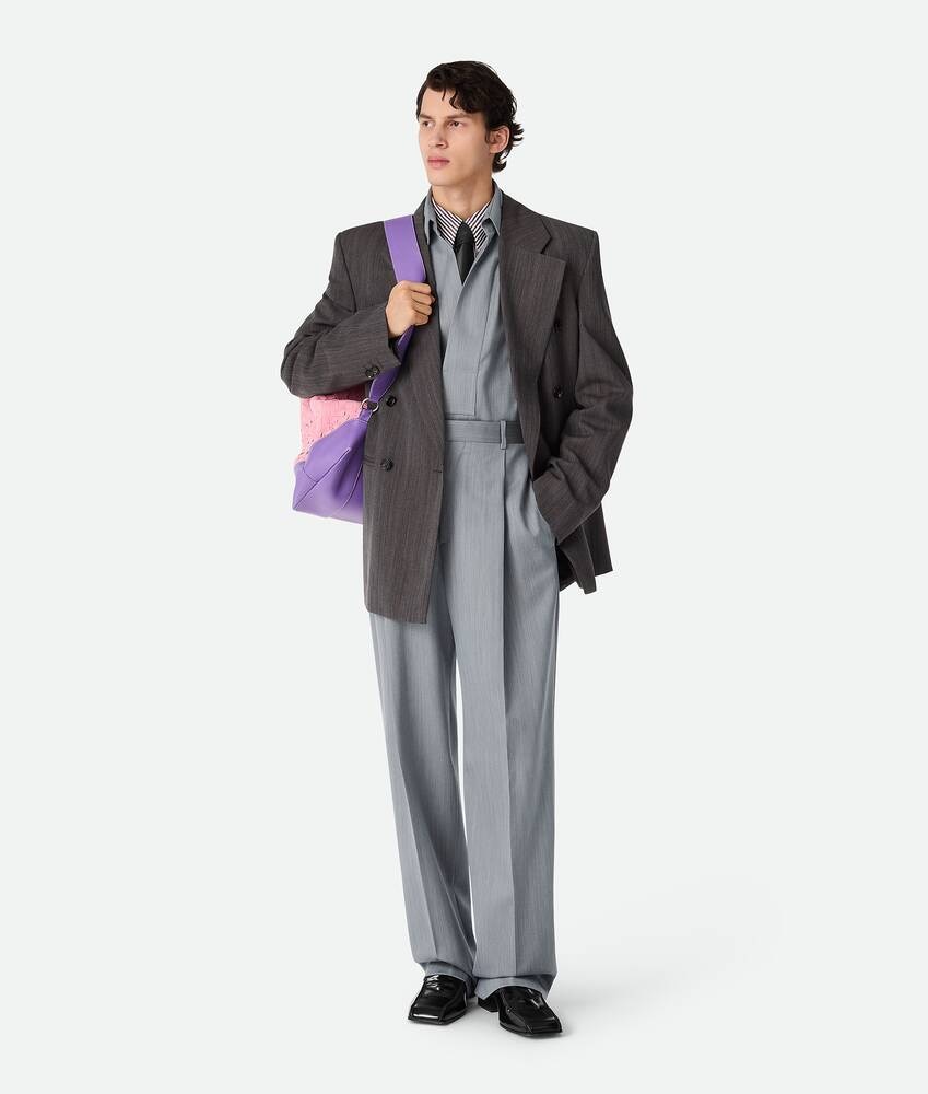Bottega Veneta Pantalones Wide Leg de lana con un discreto motivo chevron En oferta