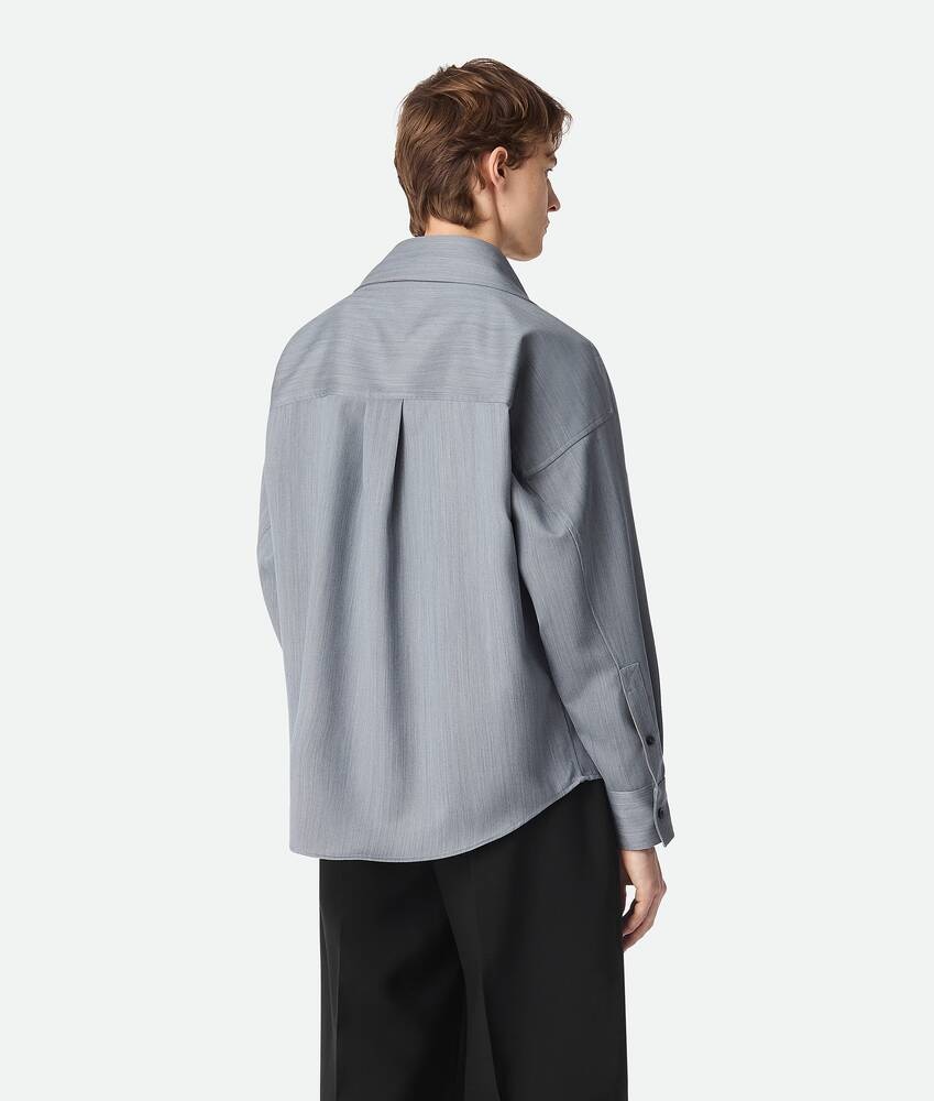 Bottega Veneta Camisa de lana con un discreto motivo chevron Descuentos del mes