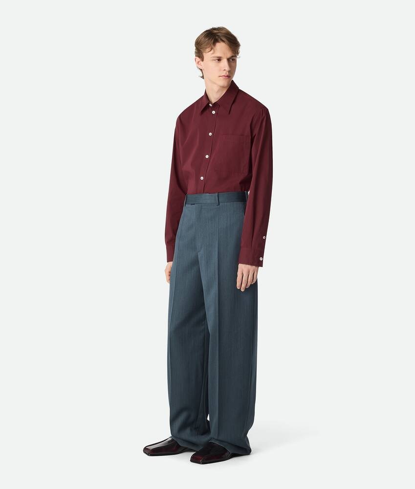Bottega Veneta Pantalones rectos de lana con un discreto motivo chevron Última moda