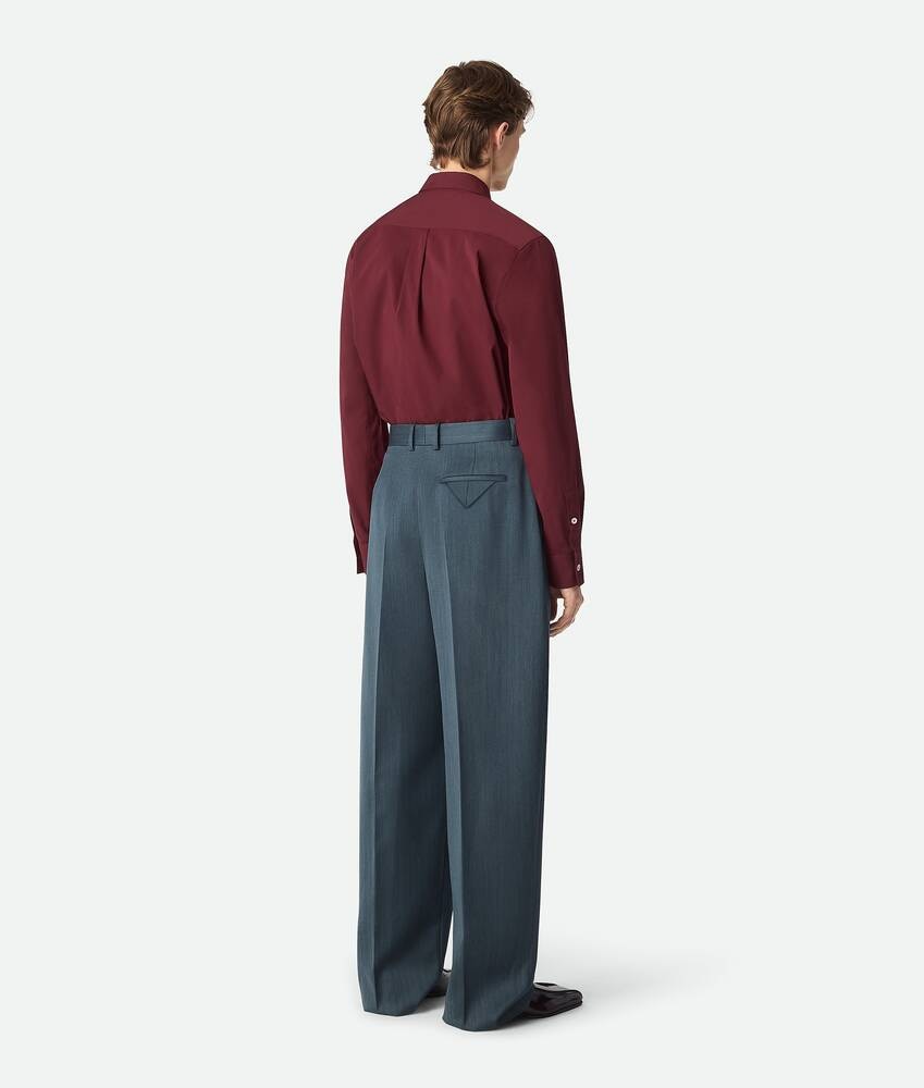Bottega Veneta Pantalones rectos de lana con un discreto motivo chevron Última moda