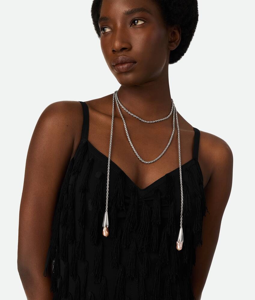 Bottega Veneta Collar Pearl estilo bufanda Venta caliente