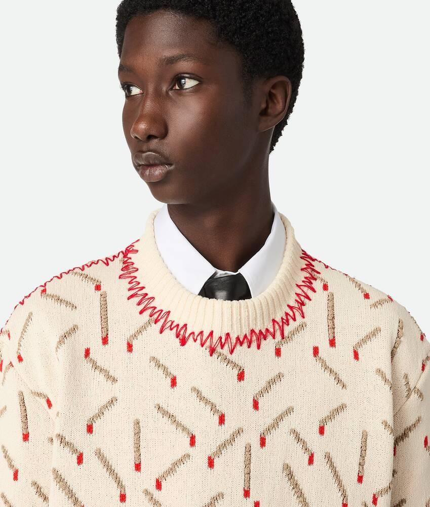Bottega Veneta Jersey de jacquard de algodón con motivo de fósforos Liquidación