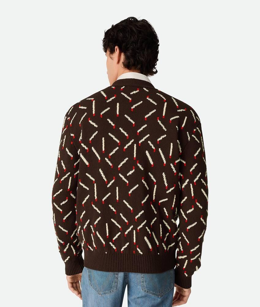 Bottega Veneta Cárdigan de jacquard de algodón con motivo de fósforos Rebajas top