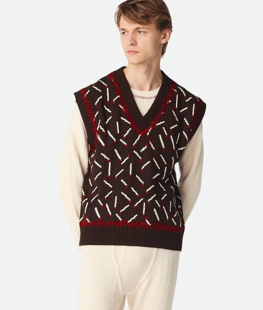 Bottega Veneta Chaleco de jacquard de algodón con motivo de fósforos Envío gratis
