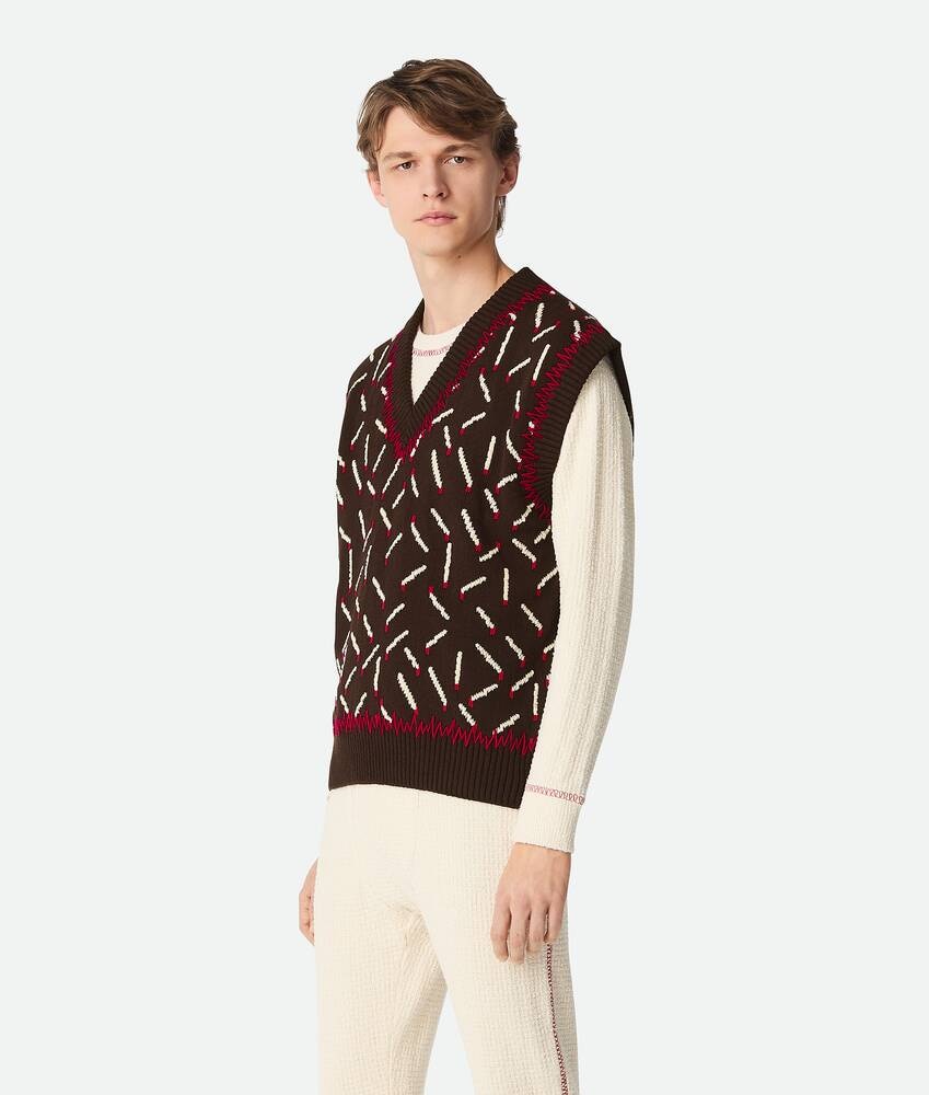 Bottega Veneta Chaleco de jacquard de algodón con motivo de fósforos Envío gratis