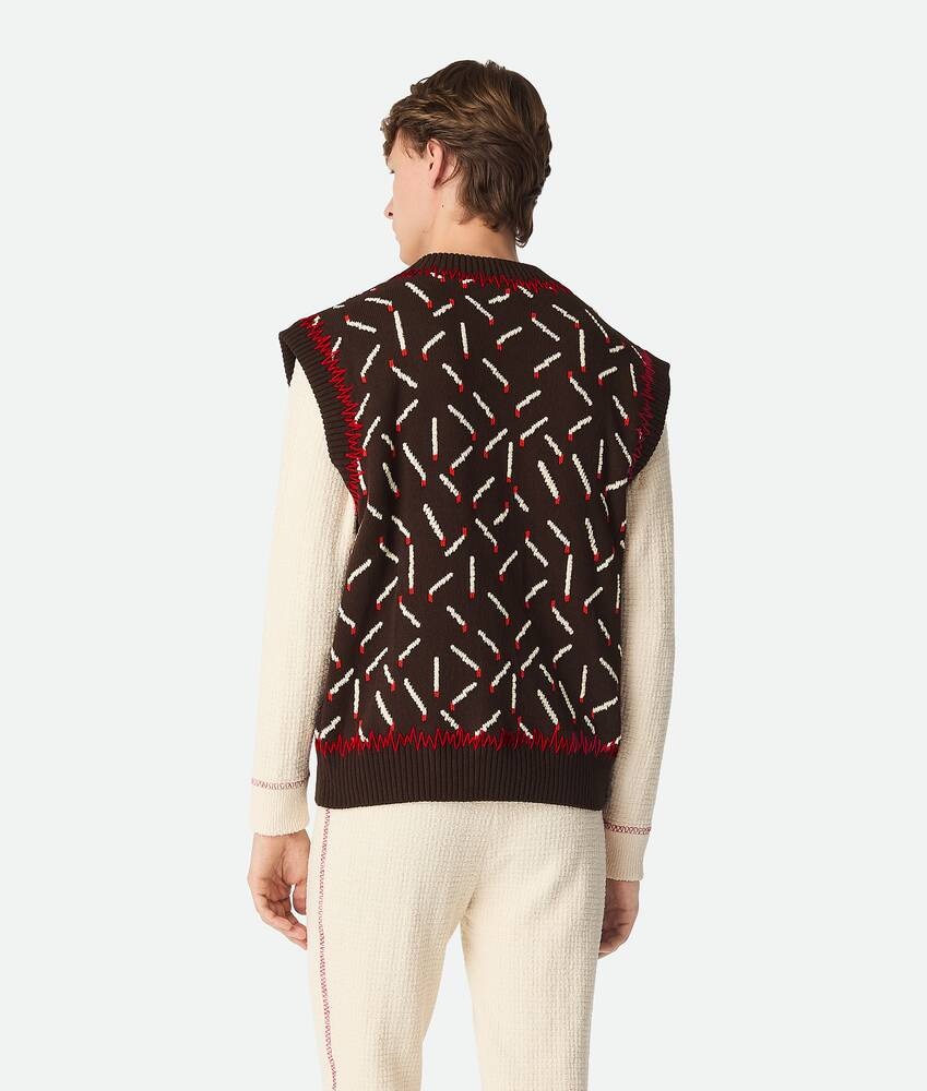 Bottega Veneta Chaleco de jacquard de algodón con motivo de fósforos Envío gratis