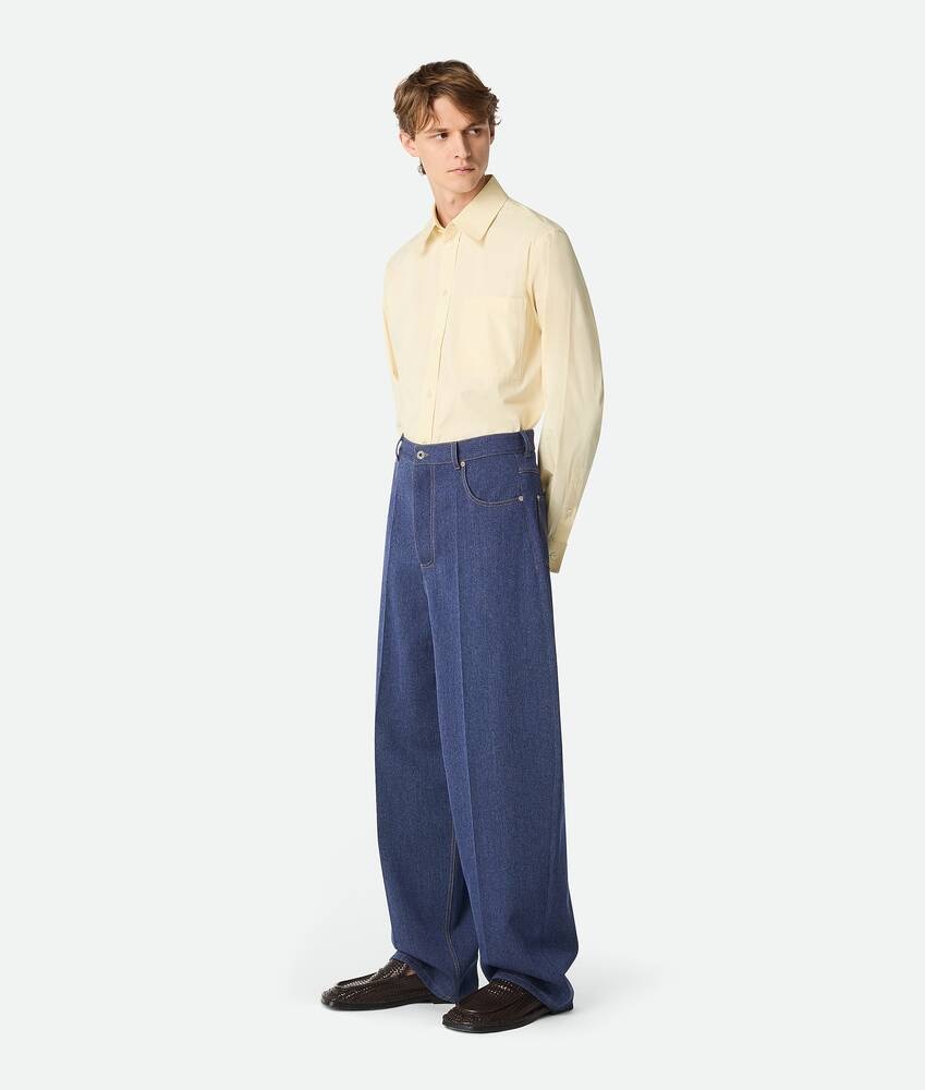 Bottega Veneta Pantalones Wide Leg de lana y algodón Oferta especial