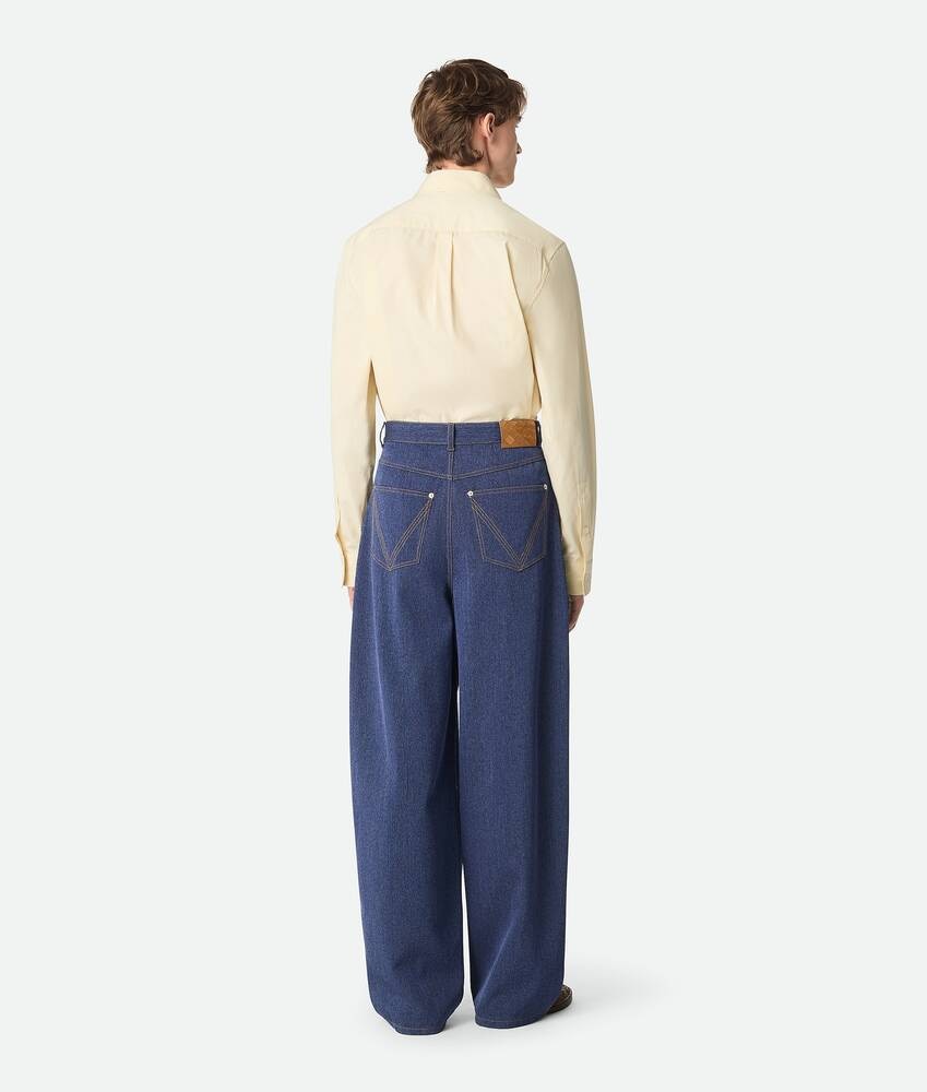 Bottega Veneta Pantalones Wide Leg de lana y algodón Oferta especial
