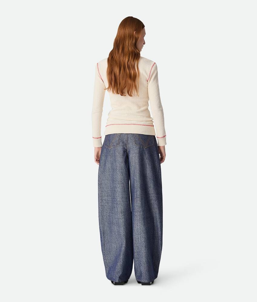 Bottega Veneta Pantalones Wide Leg de jacquard de denim Liquidación
