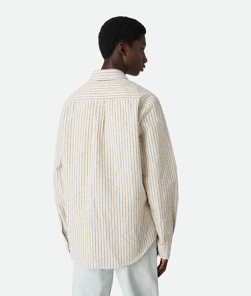 Bottega Veneta Camisa a rayas de algodón y lino Envío gratis