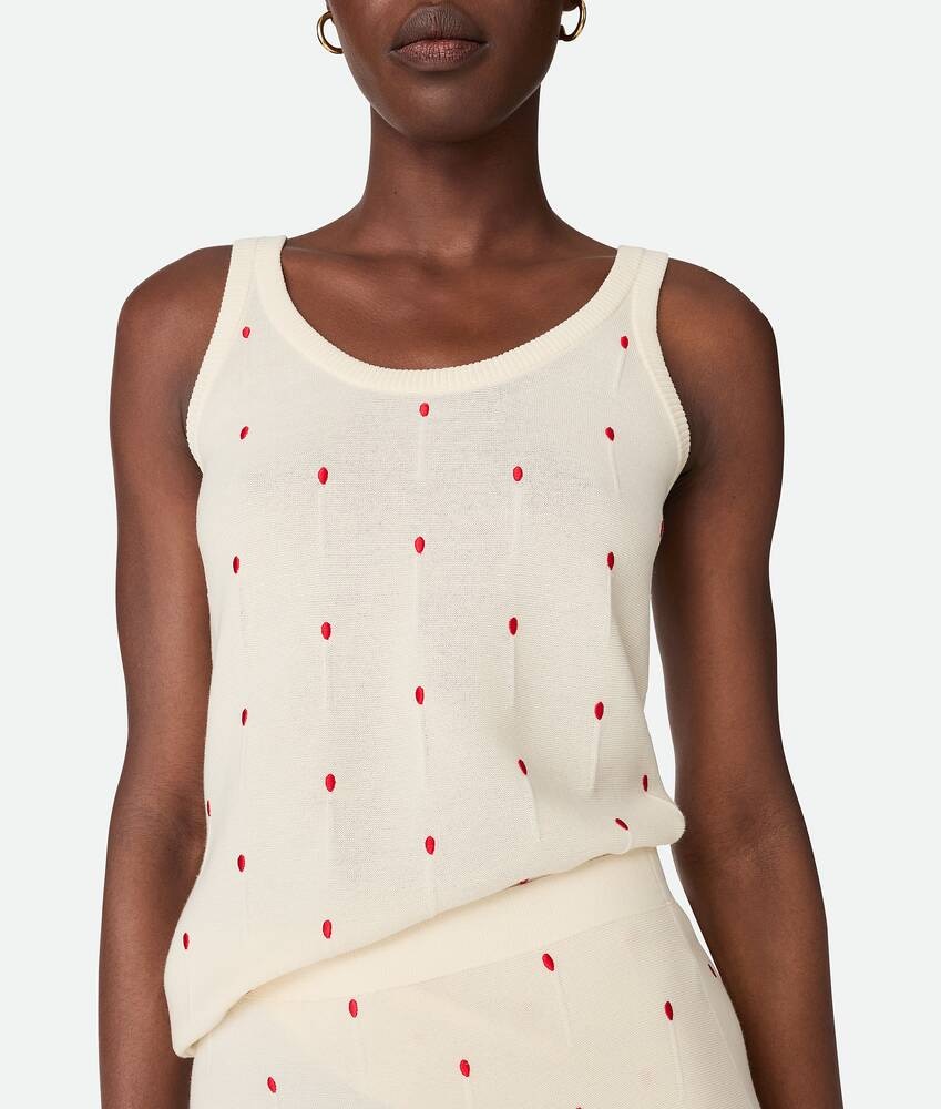 Bottega Veneta Falda de algodón con fósforos bordados En oferta